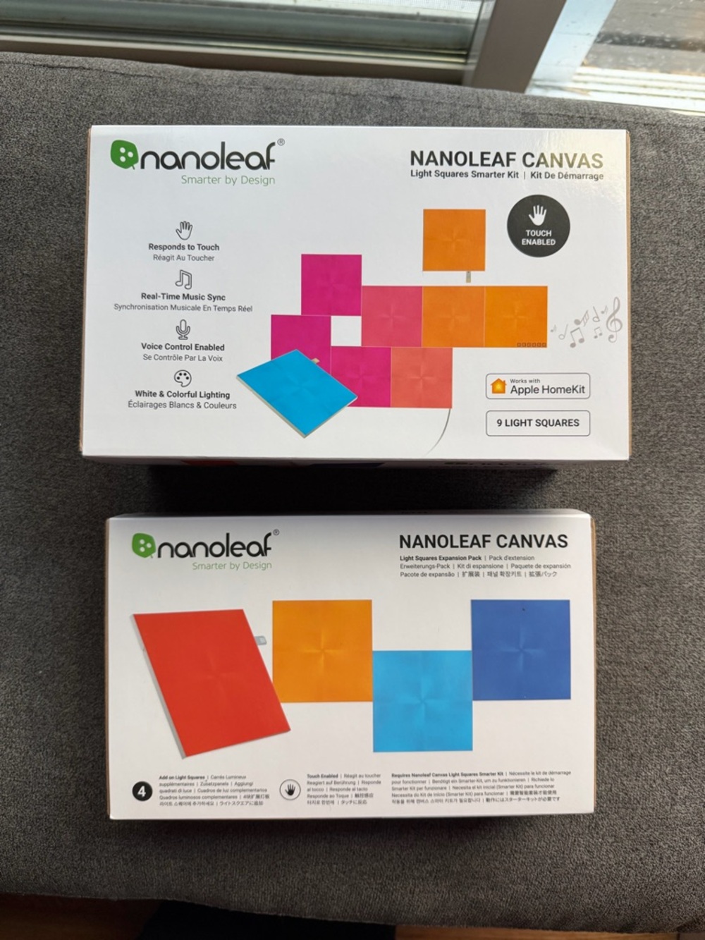 Nanoleaf Canvas Light Squares Bundle Sealed 9 Sq Smarter Kit 4 Sq Expansion Pack